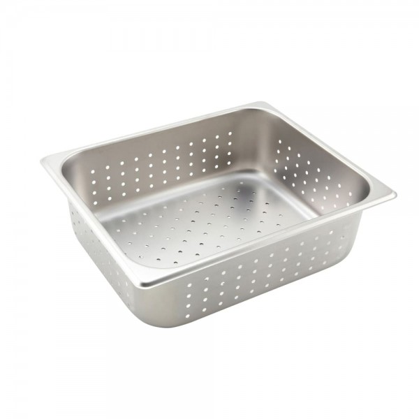 Winco SPJH-204PF 4 Deep Half Size Stainless Steel Perforated Steam Pan Winco SPJH-204PF 4 Deep Half Size Stainless Steel Perforated Steam Pan