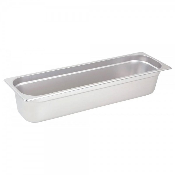 Winco SPJH-4HL 4 Deep Half Size Long Stainless Steel Anti-Jam Steam Pan Winco SPJH-4HL 4 Deep Half Size Long Stainless Steel Anti-Jam Steam Pan