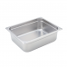 Winco SPJM-204 Anti-Jam Steam Pan - Half-Size 4 Deep 24 Gauge Stainless Steel