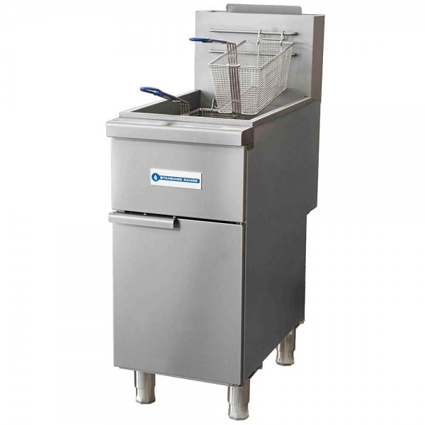 Standard Range SR-F3-LP Liquid Propane 40 lb. Stainless Steel Floor Fryer - 90,000 BTU Standard Range SR-F3-LP Liquid Propane 40 lb. Stainless Steel Floor Fryer - 90,000 BTU