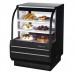 Turbo Air TCGB-36DR-B 36 Black Curved Glass Dry Bakery Case - 2 Shelves