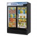 Turbo Air TGF-49FB-N 54 Black Glass Double Swing Door Merchandiser Freezer - 40 Cu. Ft.