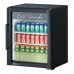Turbo Air TGM-5SDB-N6 Super Deluxe Series 25 Glass Swing Door Black Countertop Merchandiser Refrigerator - 4 Cu. Ft.