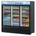 Turbo Air TGM-69RB-N 78 Three Glass Sliding Door Black Merchandiser Refrigerator - 58 Cu. Ft.