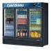 Turbo Air TGM-72SDB-N Super Deluxe Series 78 Three Glass Swing Door Black Merchandiser Refrigerator - 65 Cu. Ft.