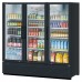 Turbo Air TGM-72SDHB-N Super Deluxe Series 78 Black Three Glass Swing Door Refrigerated Merchandiser - 71 Cu. Ft.