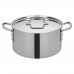 Winco TGSP-12 Stainless Steel 12 Quart Tri-Gen Tri-Ply Induction Ready Stock Pot with Cover