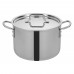 Winco TGSP-8 Stainless Steel 8 Quart Tri-Gen Tri-Ply Induction Ready Stock Pot with Cover