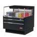 Turbo Air TOM-36L-UF-B-1S-N 35 Low Profile Black Horizontal Open Display Case w/ Glass Side Panel - 5 Cu. Ft.
