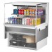 Turbo Air TOM-36L-UF-W-2SI-N 36 Low Profile White Drop-In Horizontal 1 Shelf Open Display Case w/ Glass Side Panel - 8 Cu. Ft.