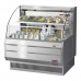 Turbo Air TOM-40LS-N 39 Low-Profile Stainless Steel Horizontal Open Display Merchandiser w/ Glass Side Panels - 7 Cu. Ft.