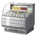 Turbo Air TOM-40SS-N 39 Slim-Profile Stainless Steel Horizontal Open Display Merchandiser w/ Glass Side Panels - 7 Cu. Ft.
