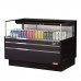 Turbo Air TOM-48L-UF-B-1S-N 47 Low Profile Black Horizontal Open Display Case w/ Glass Side Panel - 6 Cu. Ft.