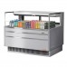 Turbo Air TOM-48L-UFD-S-1S-N 47 Low Profile Stainless Steel Horizontal Sliding Rear Door Open Display Case w/ Glass Side Panel - 6 Cu. Ft.