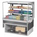 Turbo Air TOM-48L-UFD-W-3SI-N 48 Low Profile White Drop-In Horizontal Sliding Rear Door 2 Shelf Open Display Case w/ Glass Side Panel - 15 Cu. Ft.