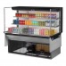 Turbo Air TOM-60L-UF-B-3SI-N 60 Low Profile Black Drop-In Horizontal 2 Shelf Open Display Case w/ Glass Side Panel - 19 Cu. Ft.