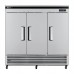 Turbo Air TSR-72SD-N 82 Super Deluxe Series Reach-In Triple Solid Swing Door Bottom Mount Refrigerator - 64 Cu. Ft.
