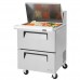 Turbo Air TST-28SD-12-D2-N Super Deluxe Series 27 Two Drawer Mega Top Prep Table w/ 12-Pan Top - 7 Cu. Ft.
