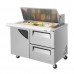 Turbo Air TST-48SD-18-D2-N Super Deluxe Series 48 Door & 2 Drawer Mega Top Prep Table w/ 18-Pan Top - 15 Cu. Ft.