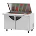 Turbo Air TST-48SD-18-N-FL Super Deluxe Series 48 Flat Lid Two Door Mega Top Prep Table w/ 18-Pan Top - 15 Cu. Ft.