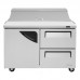 Turbo Air TST-48SD-D2-N 48 Super Deluxe Series 1 Door & 2 Drawer Sandwich/Salad Refrigerated Prep Table - (12) x 1/6 Pan
