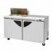 Turbo Air TST-60SD-08S-N Super Deluxe Series 60 Two Solid Door Sandwich/Salad Prep Table & Right-Side Work Station w/ 8-Pan Top - 16 Cu. Ft.
