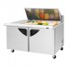 Turbo Air TST-60SD-18M-N-LW Super Deluxe Series 60 Two Door Mega Top Prep Table & Left-Side Work Station w/ 18-Pan Top - 19 Cu. Ft.