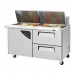 Turbo Air TST-60SD-24-D2-N Super Deluxe Series 60 Door & 2 Drawer Mega Top Prep Table w/ 24-Pan Top - 19 Cu. Ft.