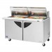 Turbo Air TST-60SD-24-N-CL Super Deluxe Series 60 Clear Lid Two Door Mega Top Prep Table w/ 24-Pan Top - 19 Cu. Ft.