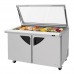 Turbo Air TST-60SD-24-N-GL Super Deluxe Series 60 Glass Lid Two Door Mega Top Prep Table w/ 24-Pan Top - 19 Cu. Ft.