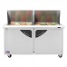 Turbo Air TST-60SD-24-N 60 Super Deluxe Series 2 Door Mega Top Refrigerated Prep Table - (24) x 1/6 Pan
