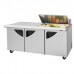 Turbo Air TST-72SD-15M-N-LW Super Deluxe Series 72 Three Door Mega Top Prep Table & Left-Side Workstation w/ 15-Pan Top - 23 Cu. Ft.