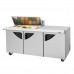 Turbo Air TST-72SD-18M-N Super Deluxe Series 72 Three Door Mega Top Prep Table & Right-Side Work Station w/ 18-Pan Top - 23 Cu. Ft.