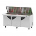 Turbo Air TST-72SD-30-N-FL Super Deluxe Series 72 Flat Lid Three Door Mega Top Prep Table w/ 30-Pan Top - 23 Cu. Ft.