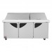 Turbo Air TST-72SD-30-N 72 Super Deluxe Series 3 Door Mega Top Refrigerated Prep Table - (30) x 1/6 Pan
