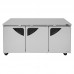 Turbo Air TUR-72SD-N 72 Three Section Undercounter Refrigerator - 19 Cu. Ft.