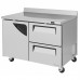 Turbo Air TWF-48SD-D2-N 48 Super Deluxe Series 1 Door & 2 Drawer Worktop Freezer - 12 Cu. Ft.
