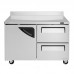 Turbo Air TWR-48SD-D2-N 48 Two Section Worktop Refrigerator, 1 Door, 2 Drawer - 12 Cu. Ft.