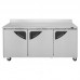 Turbo Air TWR-72SD-N 72 Three Section Worktop Refrigerator - 19 Cu. Ft.