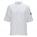 Winco UNF-9WL White Short Sleeved Chefs Shirt with Tapered Fit, Size L