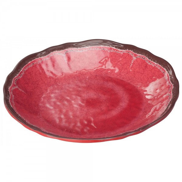 Winco WDM001-505 Ardesia Luzia Red Melamine Hammered Deep Plate, 9-5/8