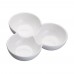 Winco WDM006-202 Akila 7 White Melamine 3-Compartment Trio Bowl