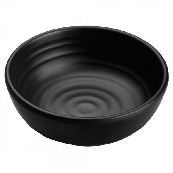 Winco WDM017-302 Haruki 4 Black Round Melamine Soup/Cereal Bowl