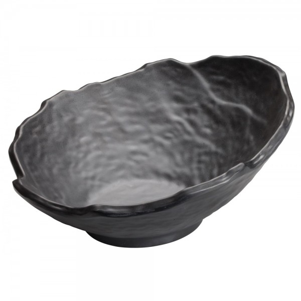 Winco WDM019-309 Kaori 11 Black Round Melamine Angled Bowl