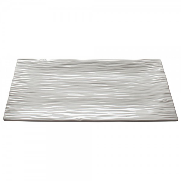 Winco WDP002-204 Ardesia Dalmata Creamy White Porcelain Rectangular Platter, 18-1/8 x 10-5/8