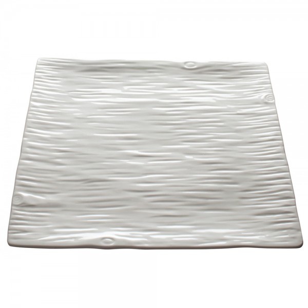 Winco WDP002-205 Ardesia Dalmata Creamy White Porcelain Square Platter, 10-1/4