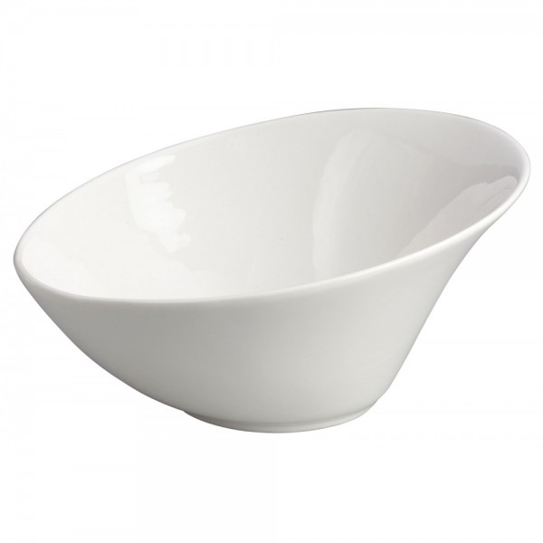 Winco WDP003-202 Rimini 8-1/4 Creamy White Porcelain Round Angled Bowl