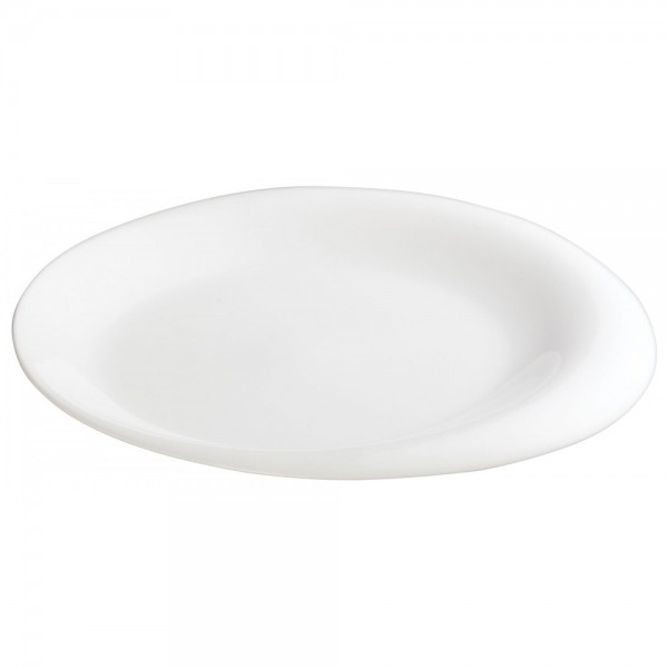 Winco WDP004-203 Ocea 12 Porcelain Creamy White Oval Dinner Plate
