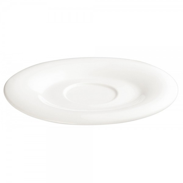 Winco WDP004-215 Ardesia Ocea Creamy White Porcelain Oval Saucer, 6-1/4 x 5-1/2