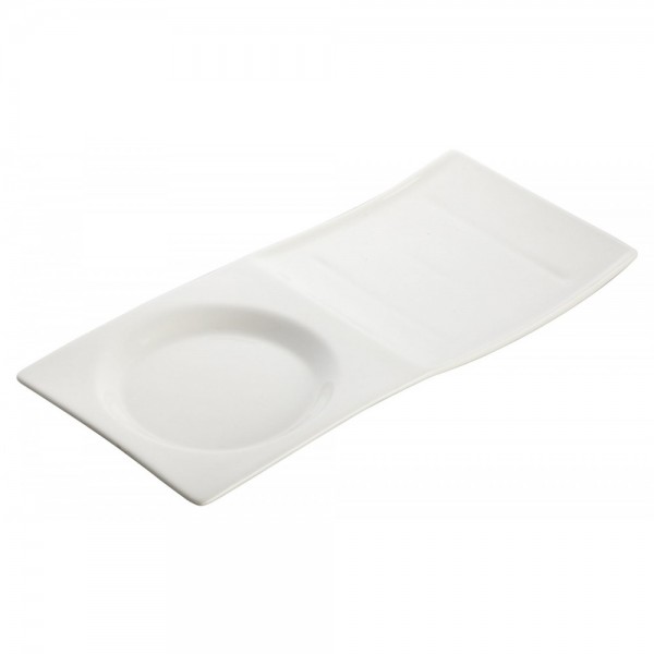 Winco WDP012-102 Ardesia Tenora Porcelain Bright White Tray, 10-1/2 x 5